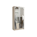 Modern Glass Display Cabinet with Mirrored Finish and Adjustable Shelves